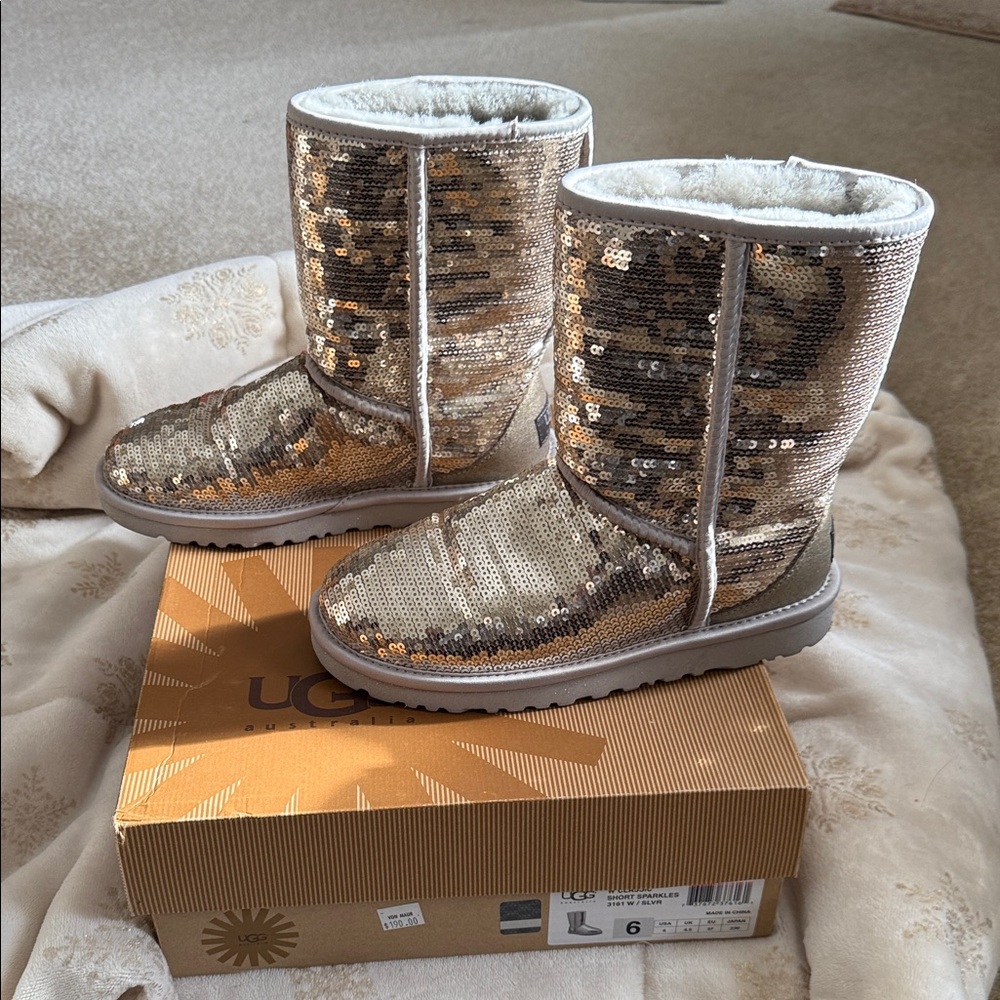 UGG Gold Sequin Winter Boots - Picture 2 of 6